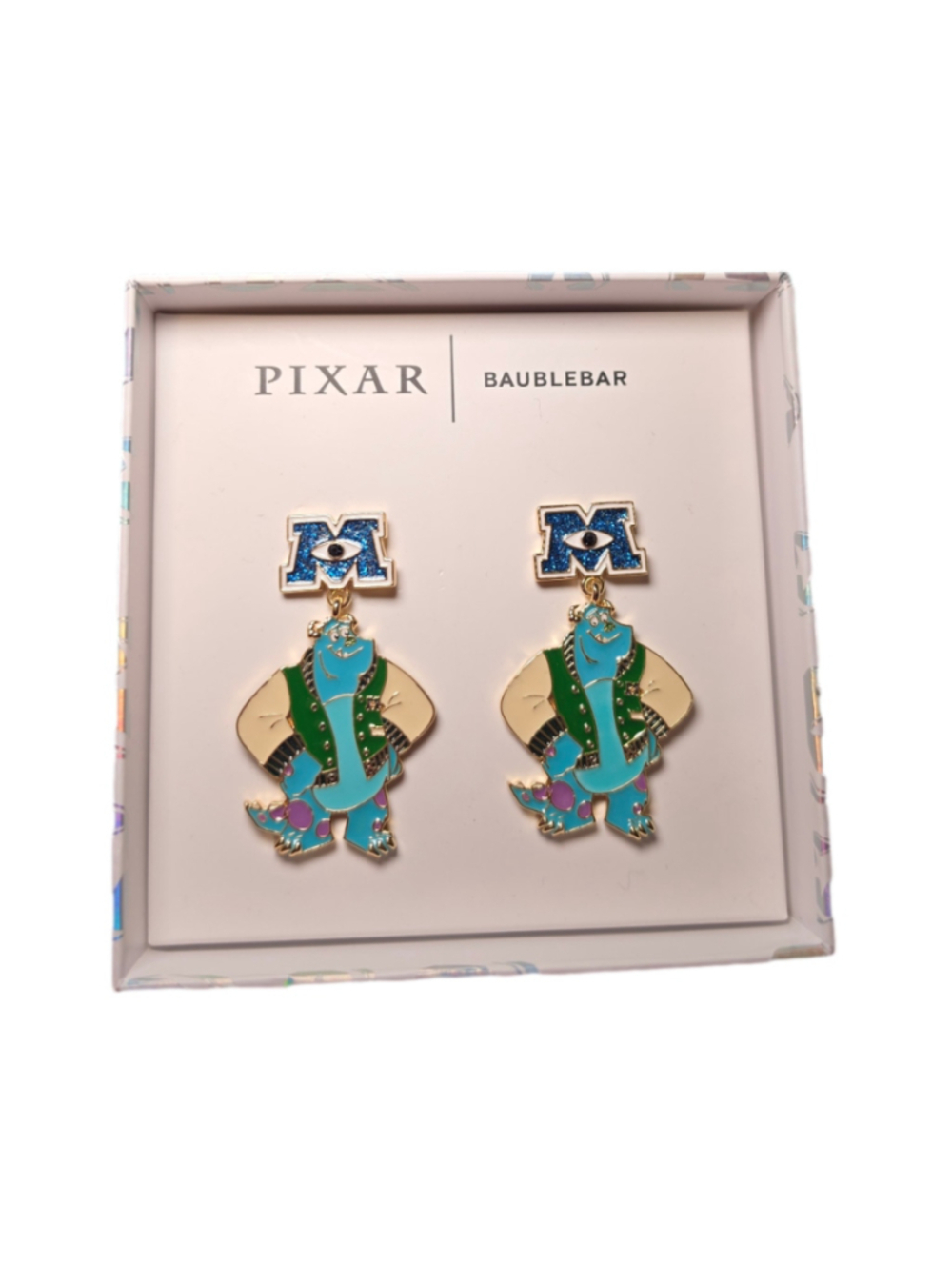 BaubleBar Pixar Monsters Inc Sulley Earrings Blue Green